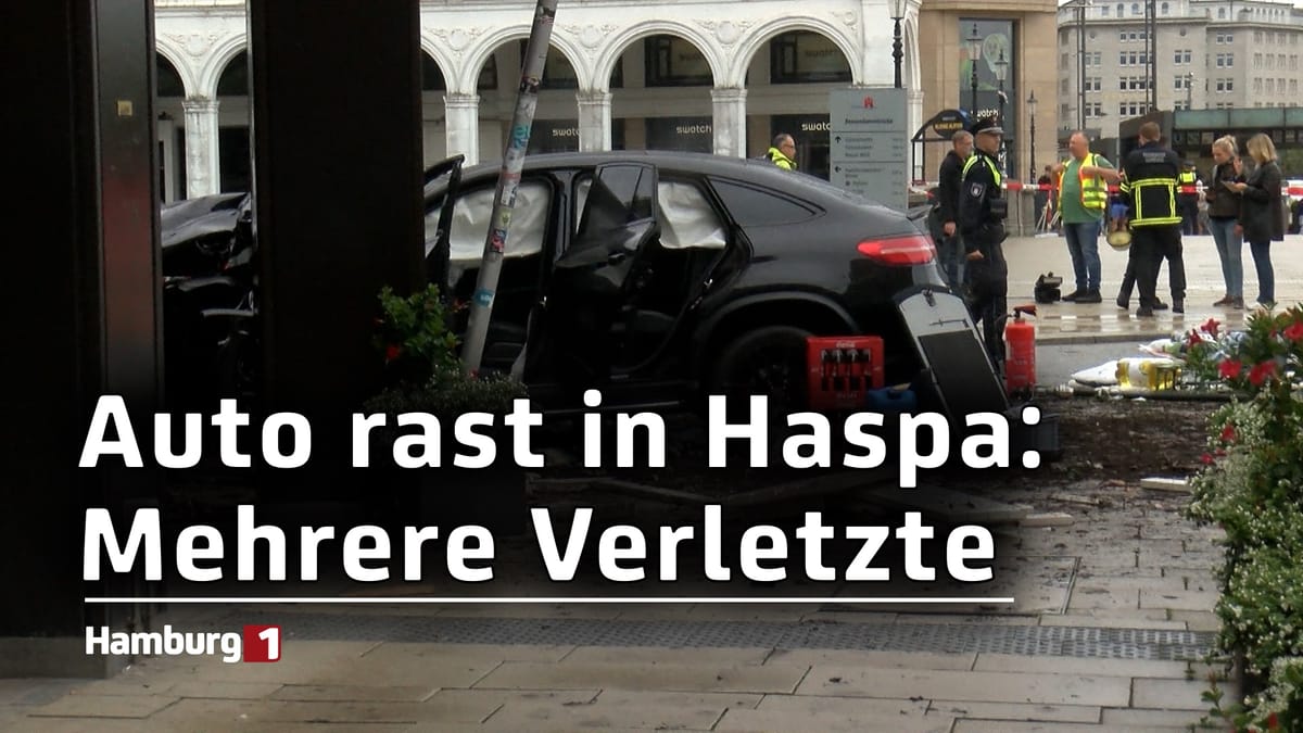 Auto kracht in die Haspa Filiale: Mehrere Verletzte
