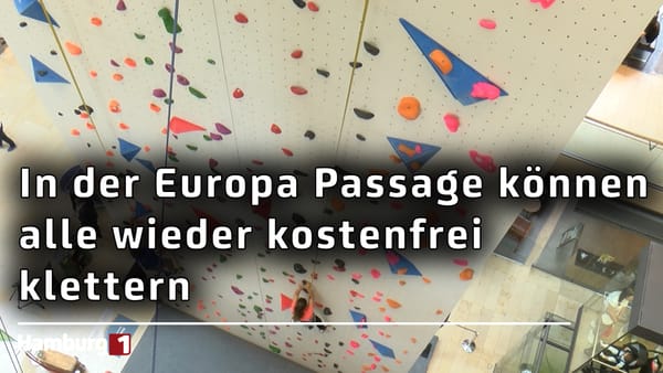 ,,Klettern an der Alster": 16 Meter hohe Kletterwand steht wieder kostenfrei in der Europa Passage